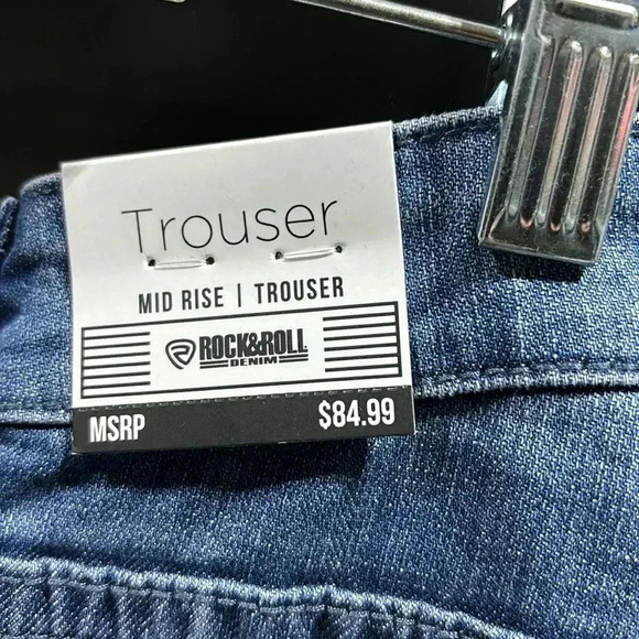 Rock&Roll Midrise denim trouser embroidered/studded, flare bell bottom jeans - Picture 9 of 11